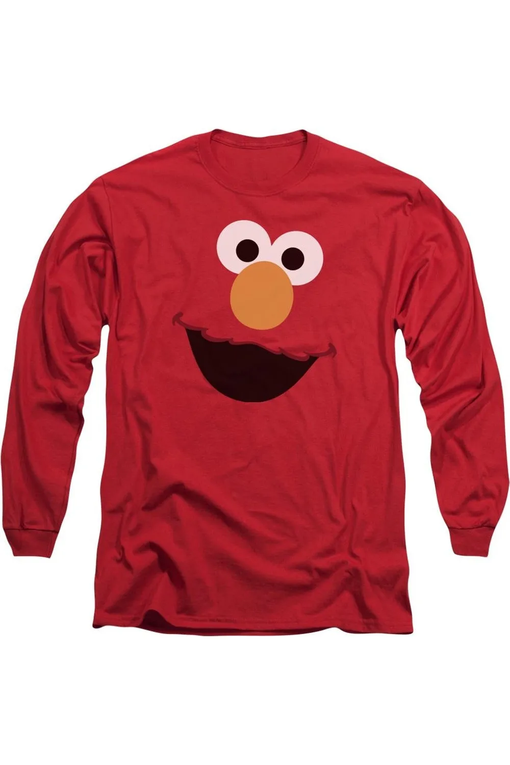 Sesame Street Elmo Face Long Sleeve Adult Tee / T-Shirt