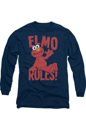 Sesame Street Elmo Rules Long Sleeve Adult Tee / T-Shirt