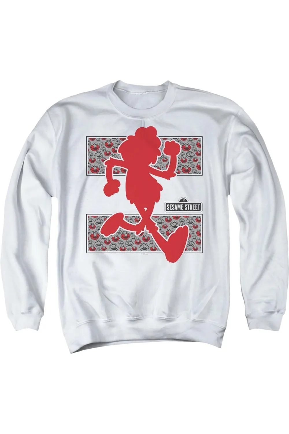 Sesame Street Elmo Runs Adult Crewneck Sweatshirt