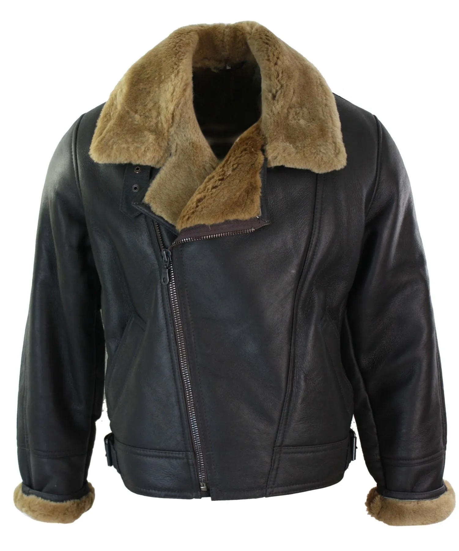Sherling Sheepskin Cross Zip B3 Pilot Jacket