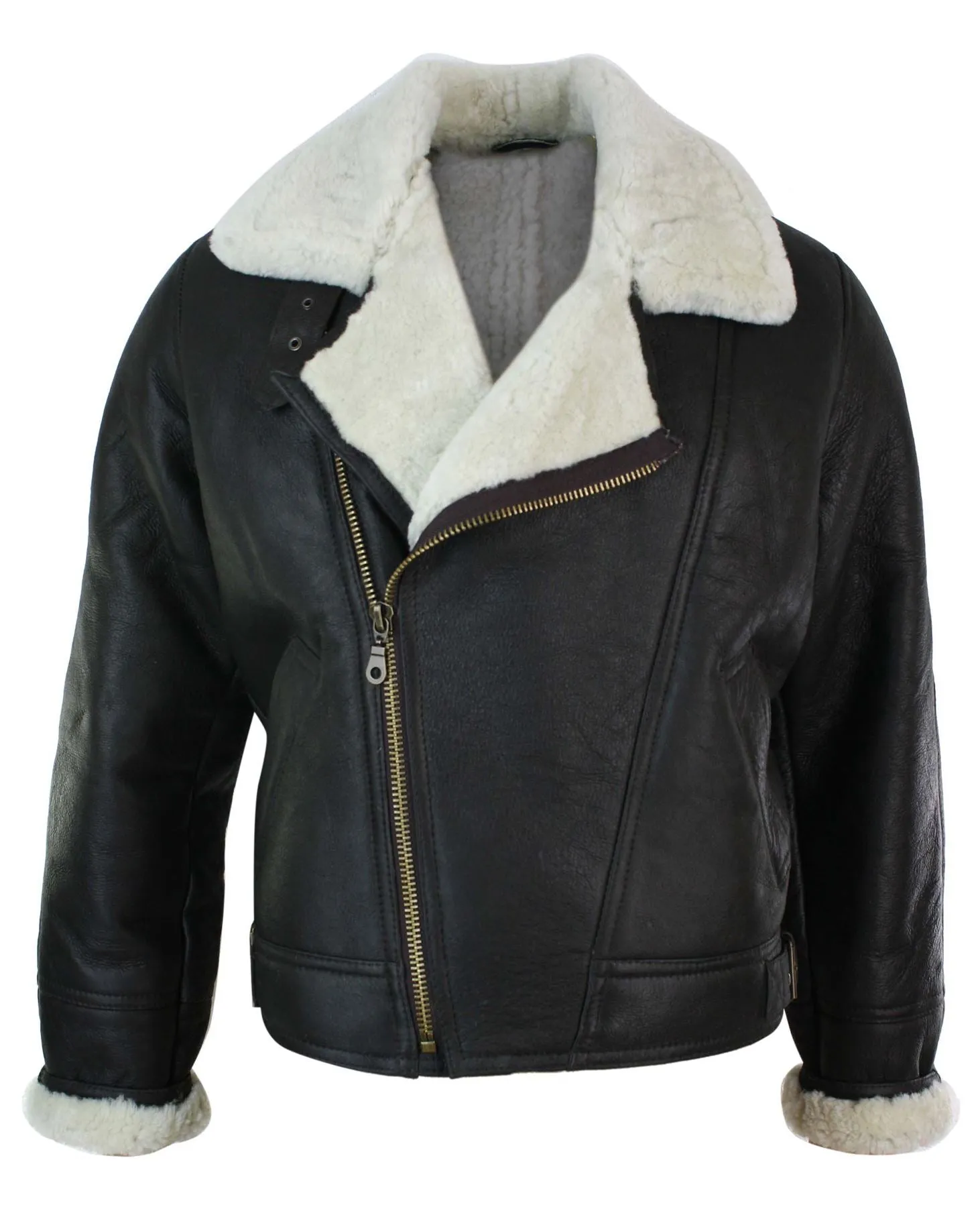 Sherling Sheepskin Cross Zip B3 Pilot Jacket
