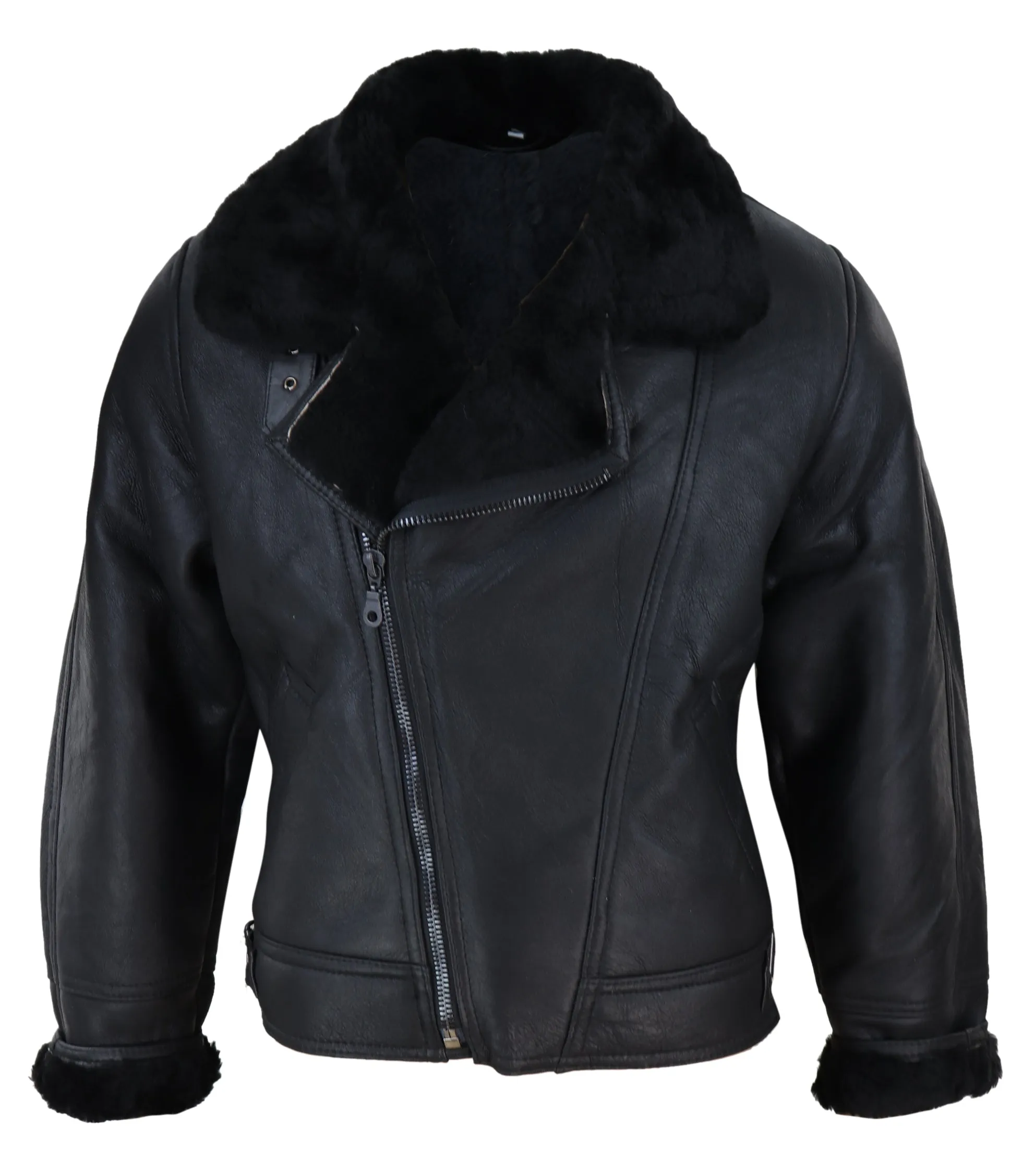 Sherling Sheepskin Cross Zip B3 Pilot Jacket
