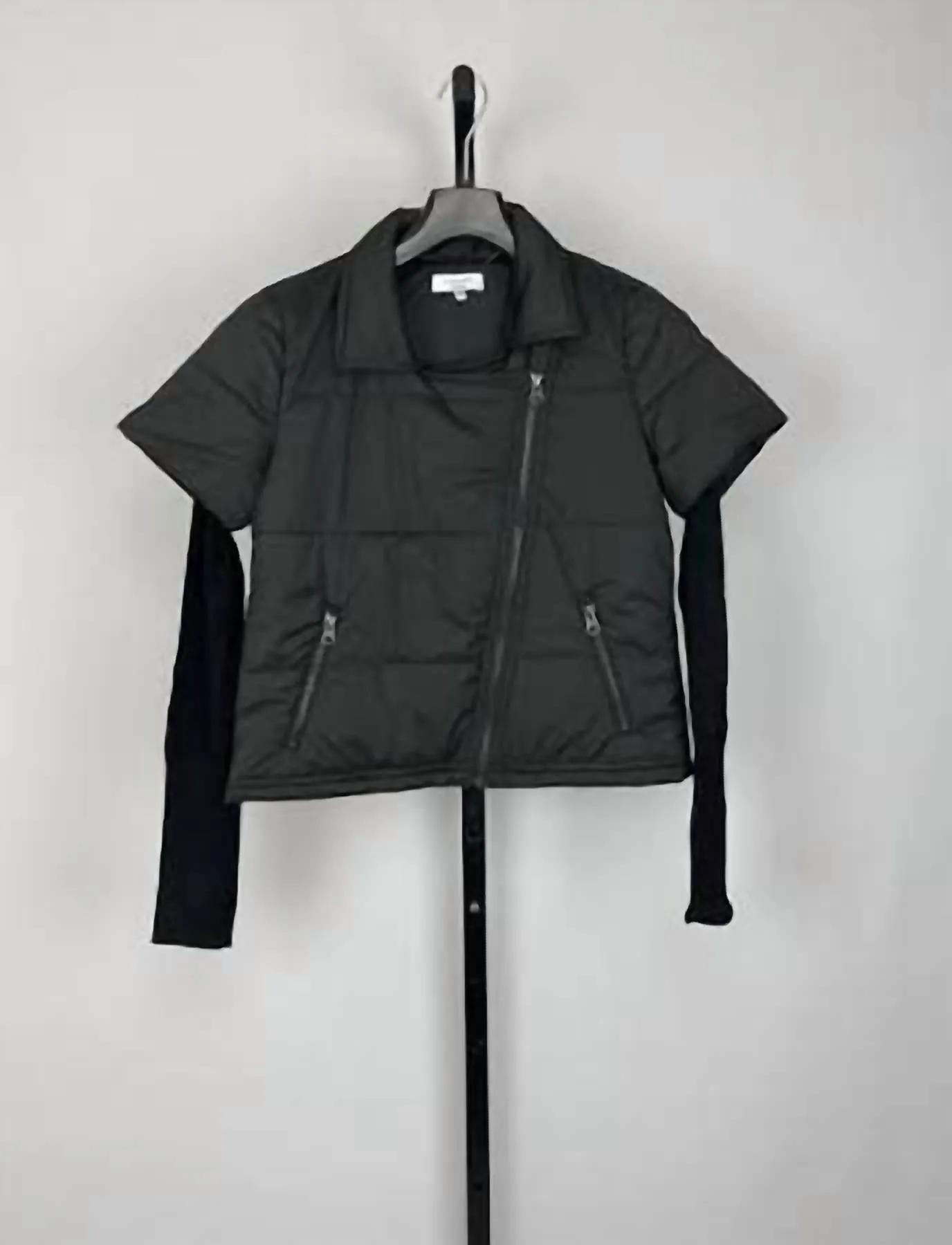 Short Sleeve Moto Jacket In Black