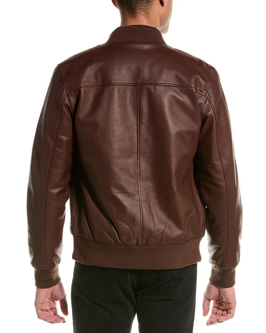 Slate & Stone Padded Leather Bomber Jacket