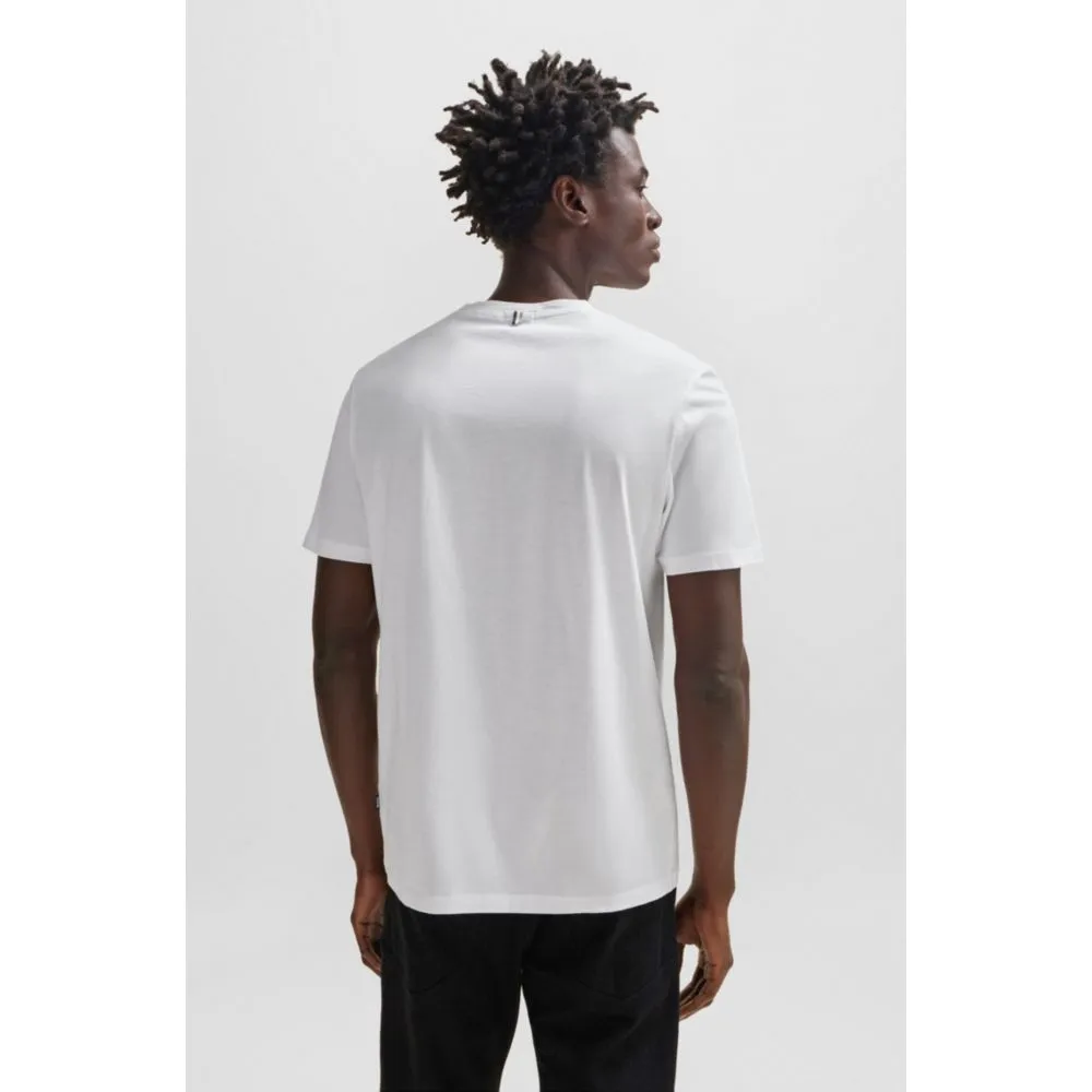 Slim-fit short-sleeved T-shirt in mercerized cotton