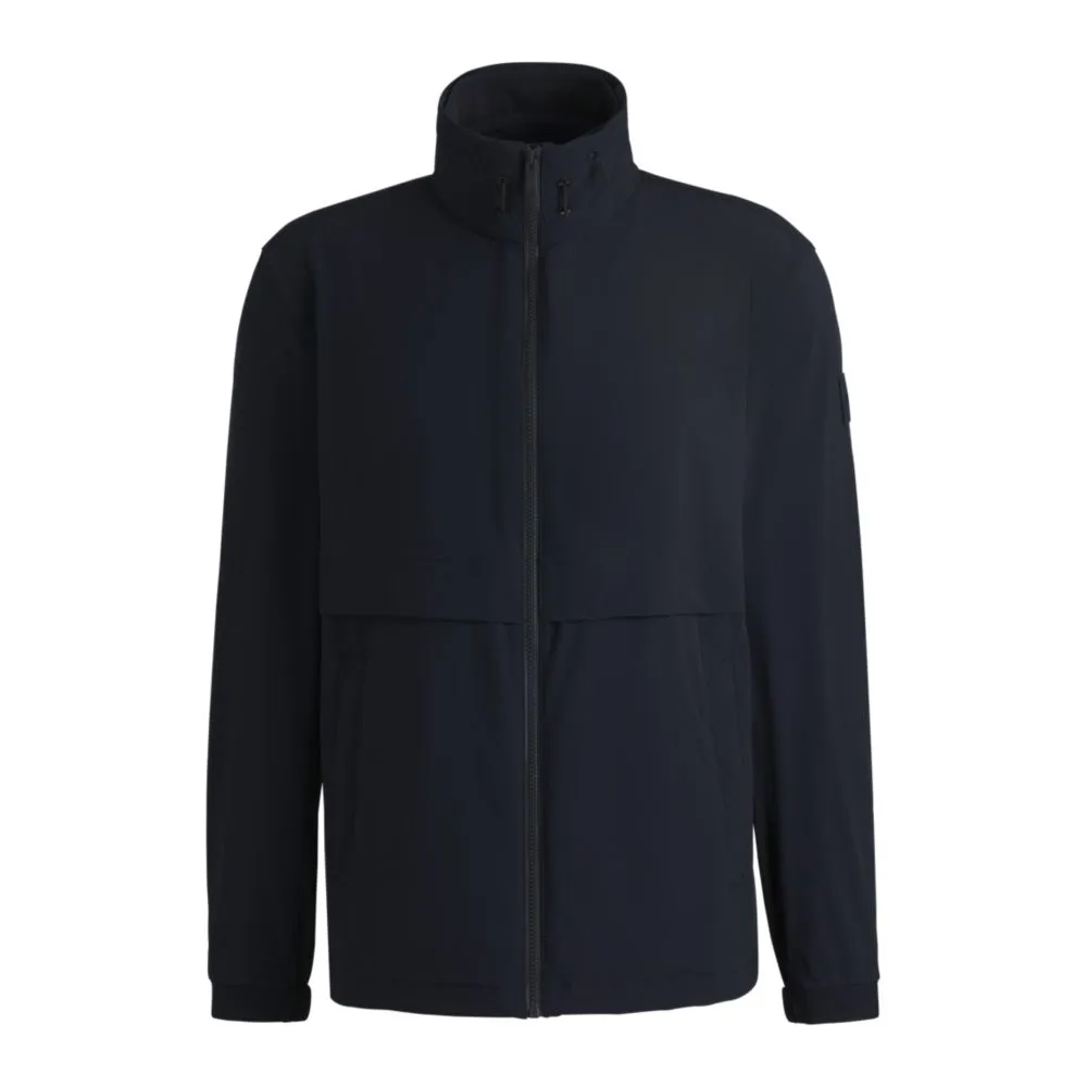 Softshell jacket in washable stretch fabric with packable hood