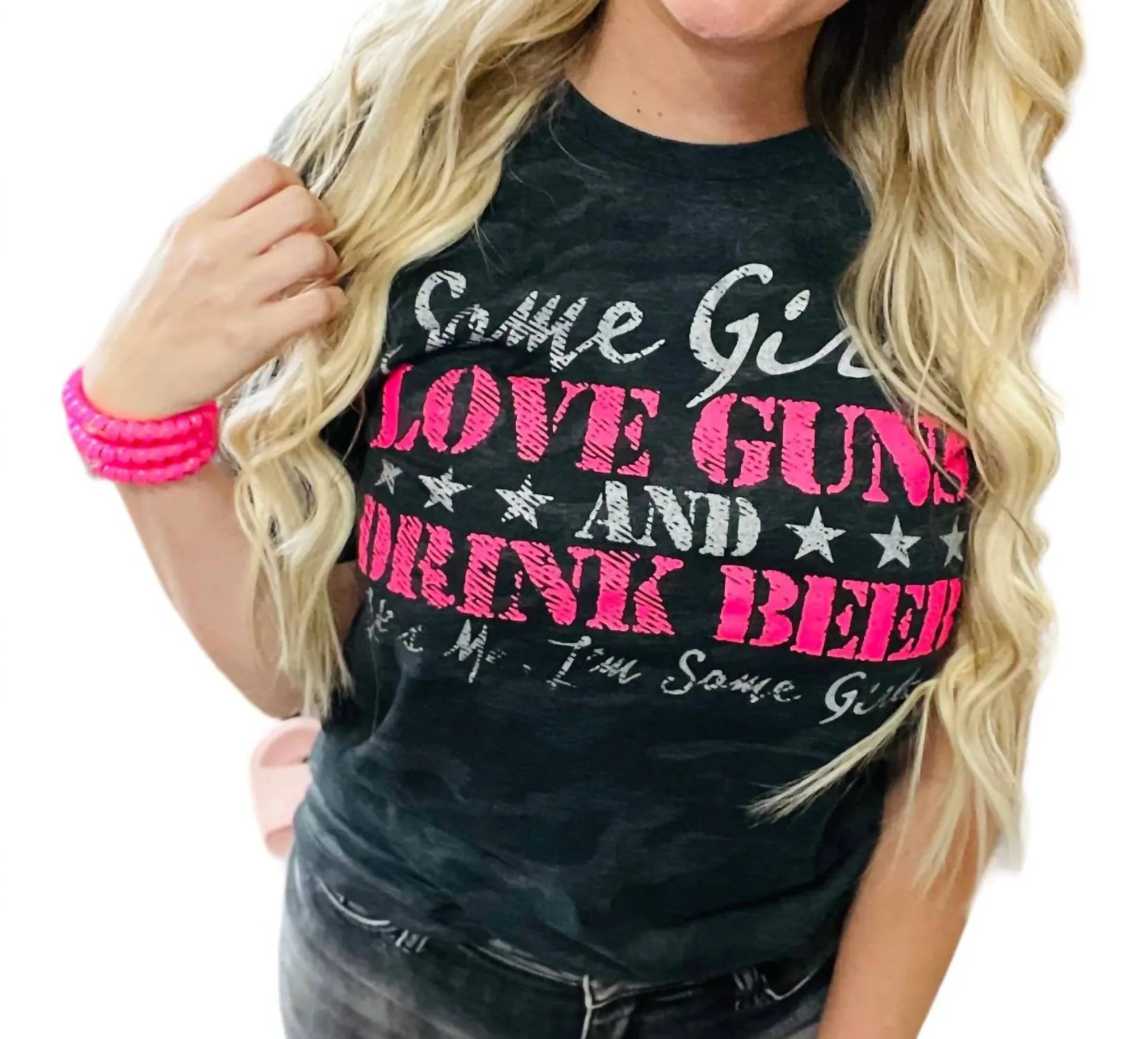 Some Girls Love Guns Tee In Black
