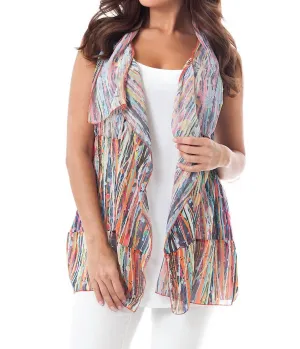 Splattered Painted Vest In White Multi