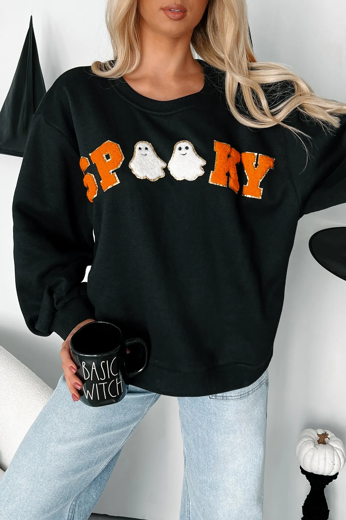 Spook-tacular Friends "Spooky" Patch Sweatshirt (Black)