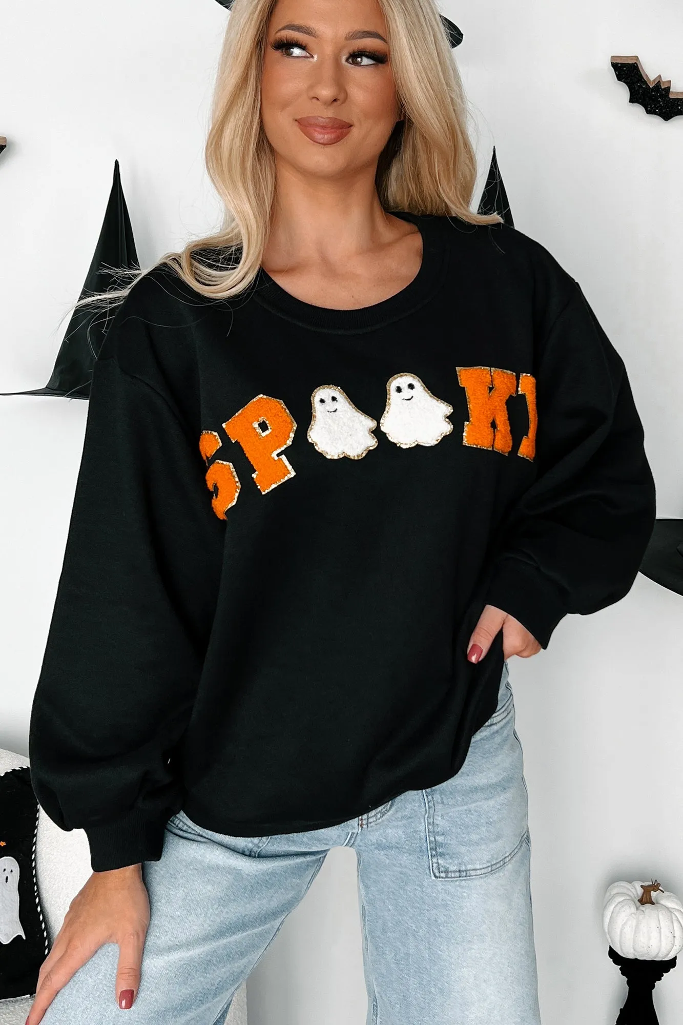 Spook-tacular Friends "Spooky" Patch Sweatshirt (Black)