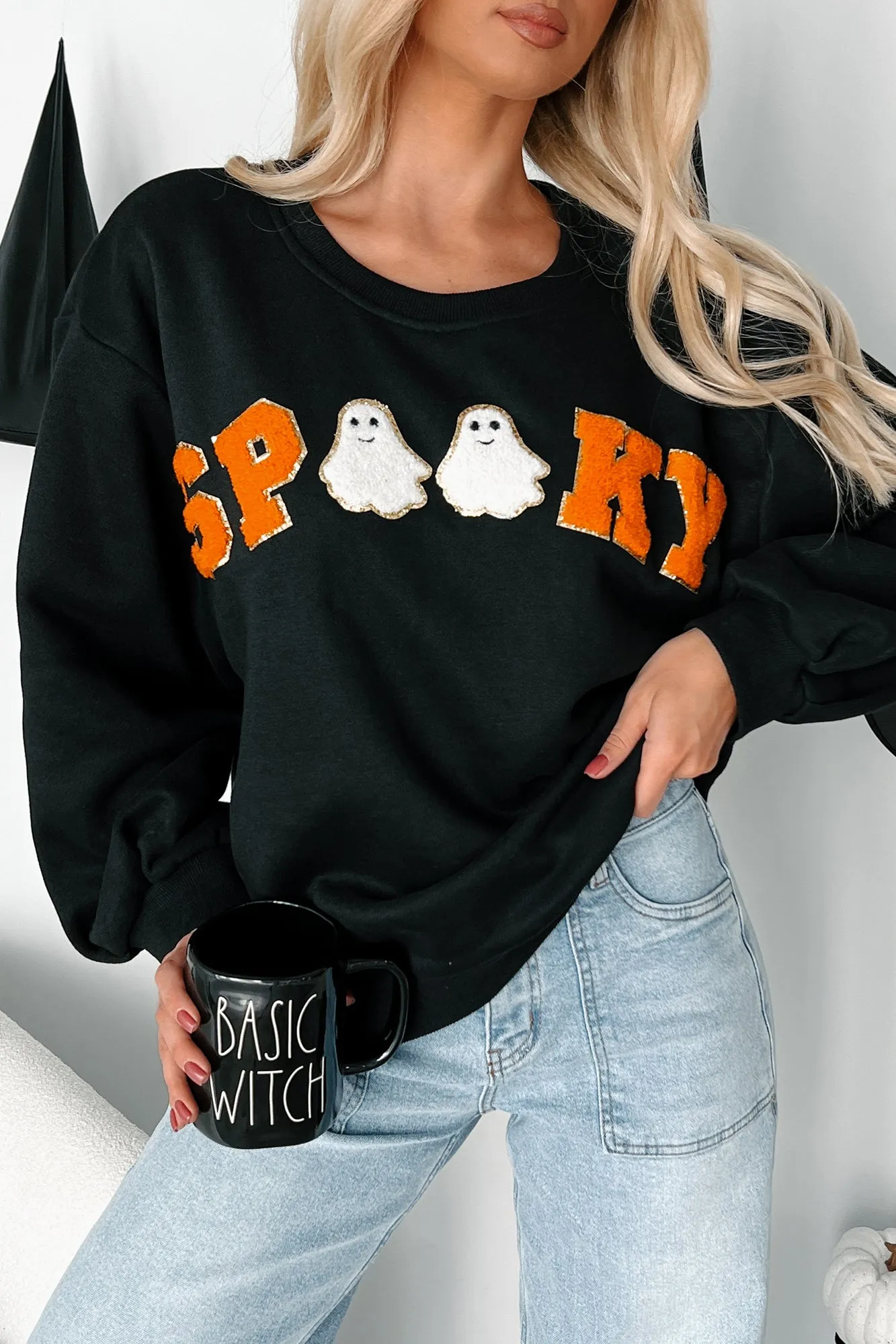 Spook-tacular Friends "Spooky" Patch Sweatshirt (Black)