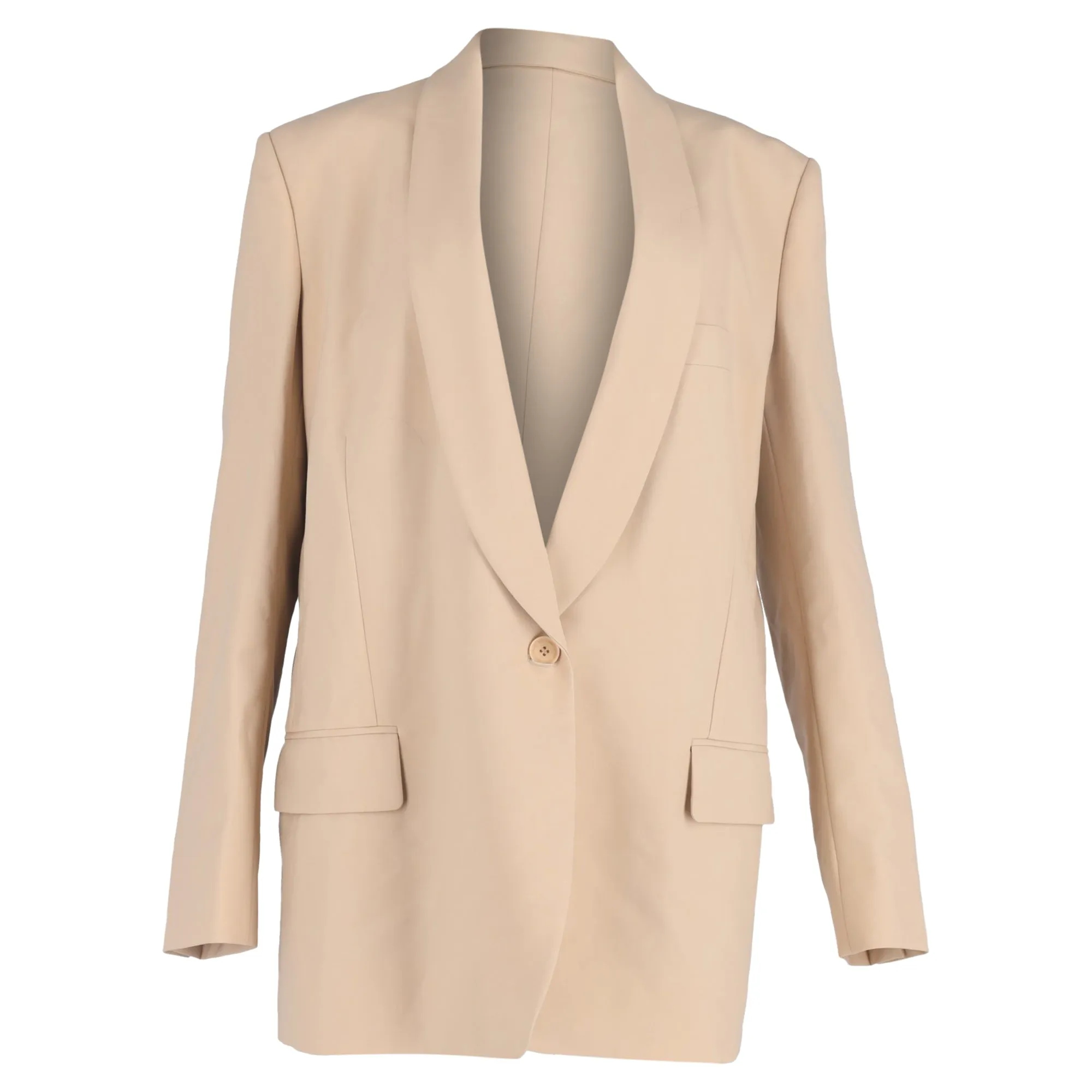 Stella Mccartney Single-Breasted Blazer in Nude Wool