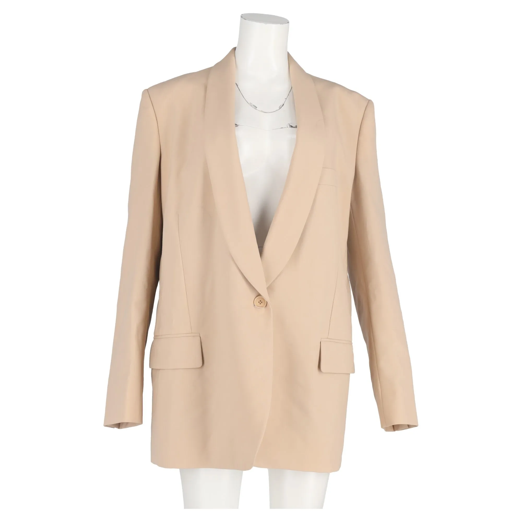 Stella Mccartney Single-Breasted Blazer in Nude Wool