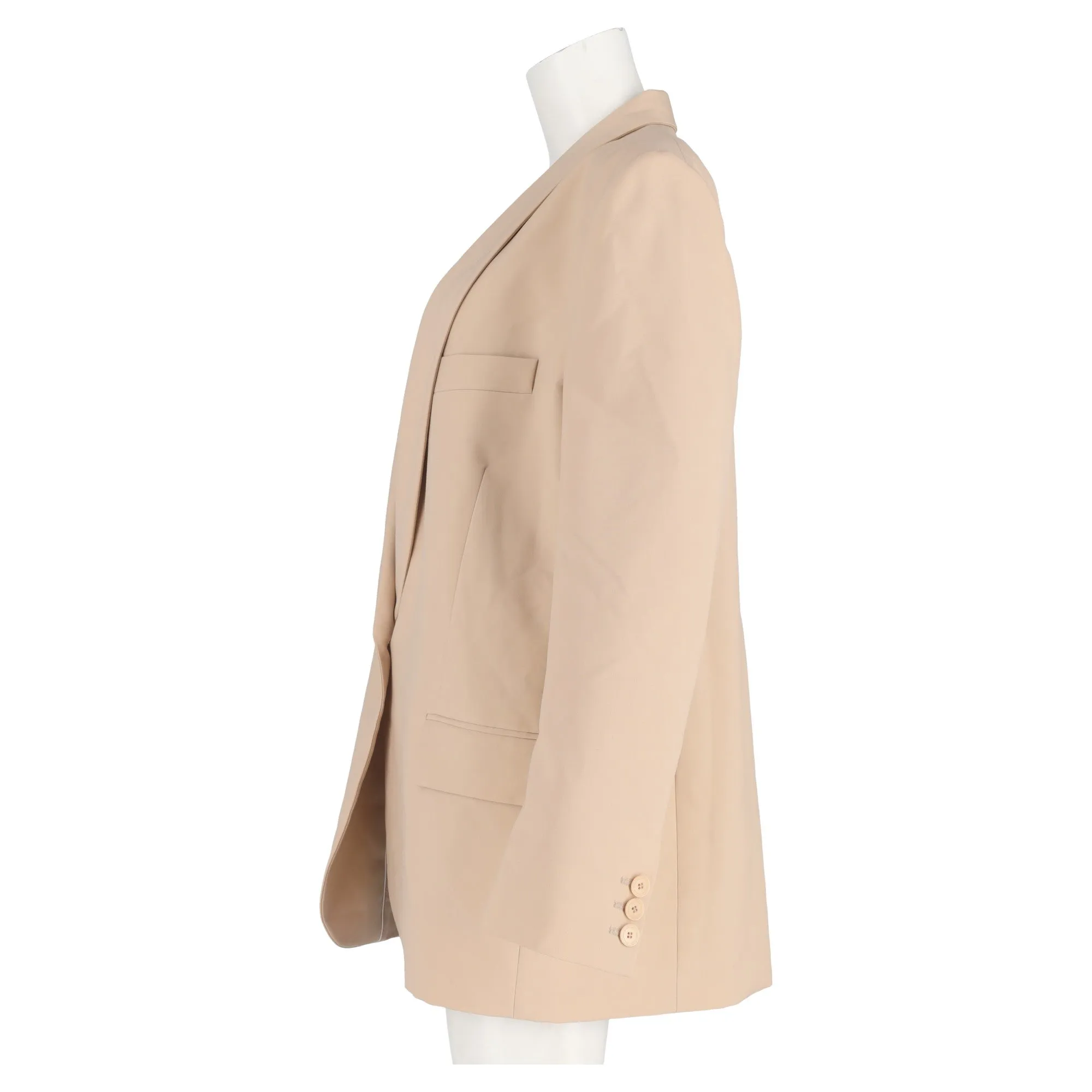 Stella Mccartney Single-Breasted Blazer in Nude Wool