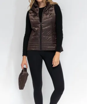 Stitched Fashion Vest In Chocolate