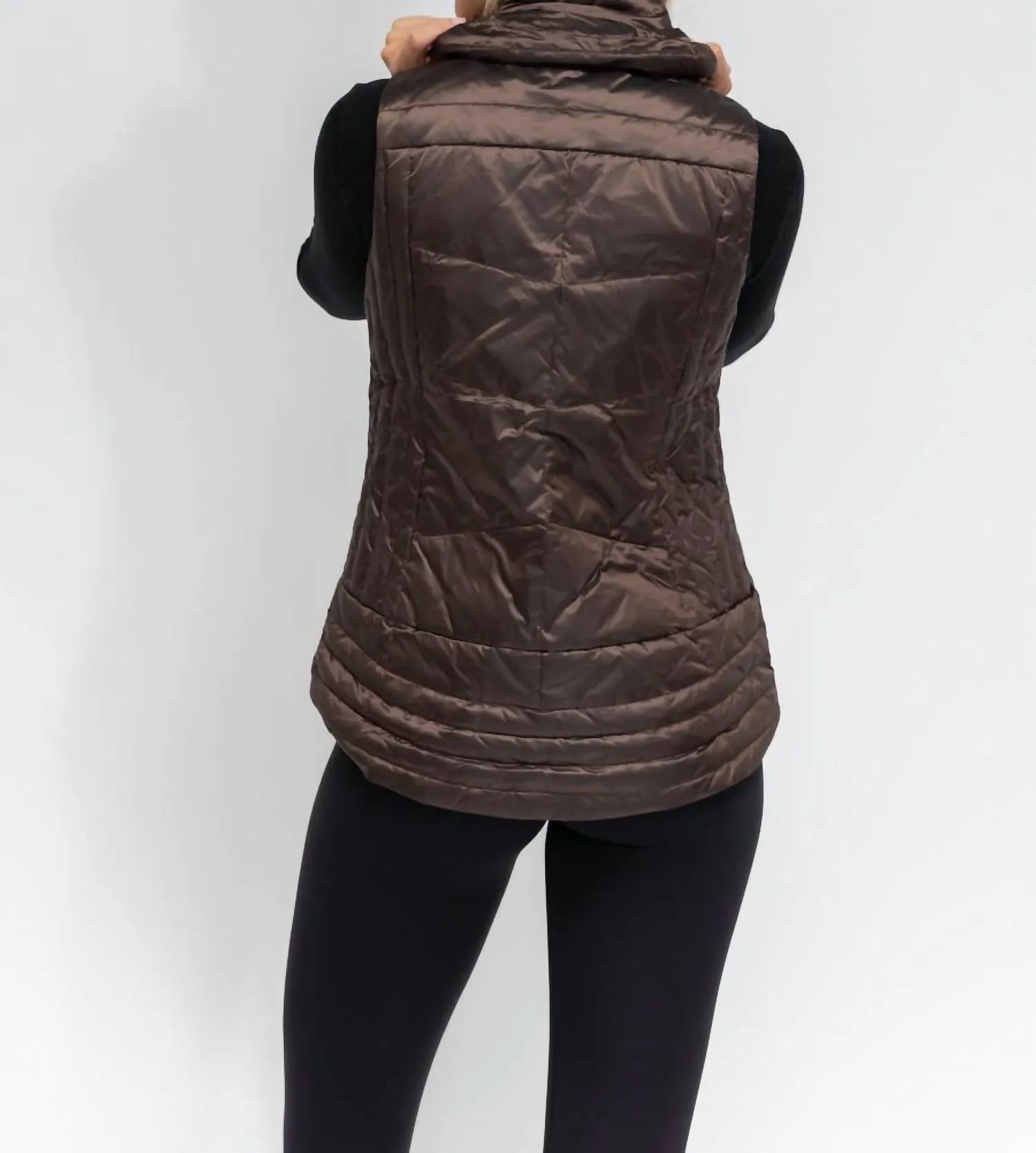 Stitched Fashion Vest In Chocolate