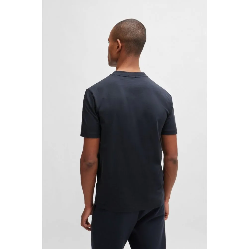 Stretch-cotton regular-fit T-shirt with contrast logo