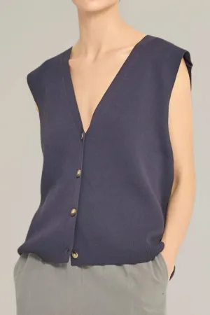 Summer Sweater Vest In Carbon