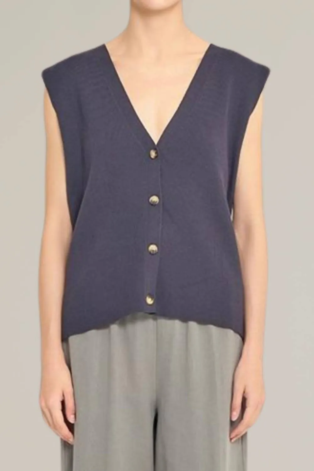 Summer Sweater Vest In Carbon