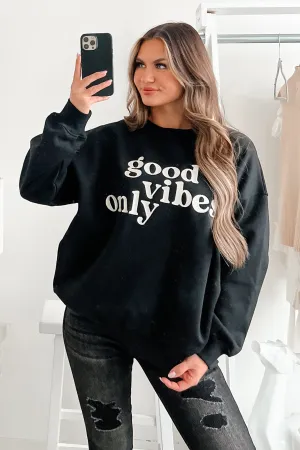 Sunshine State Of Mind Oversized Embroidered Sweatshirt (Black)