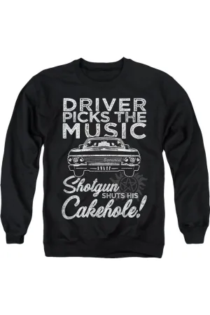 Supernatural Driver Picks Music Adult Crewneck Sweatshirt