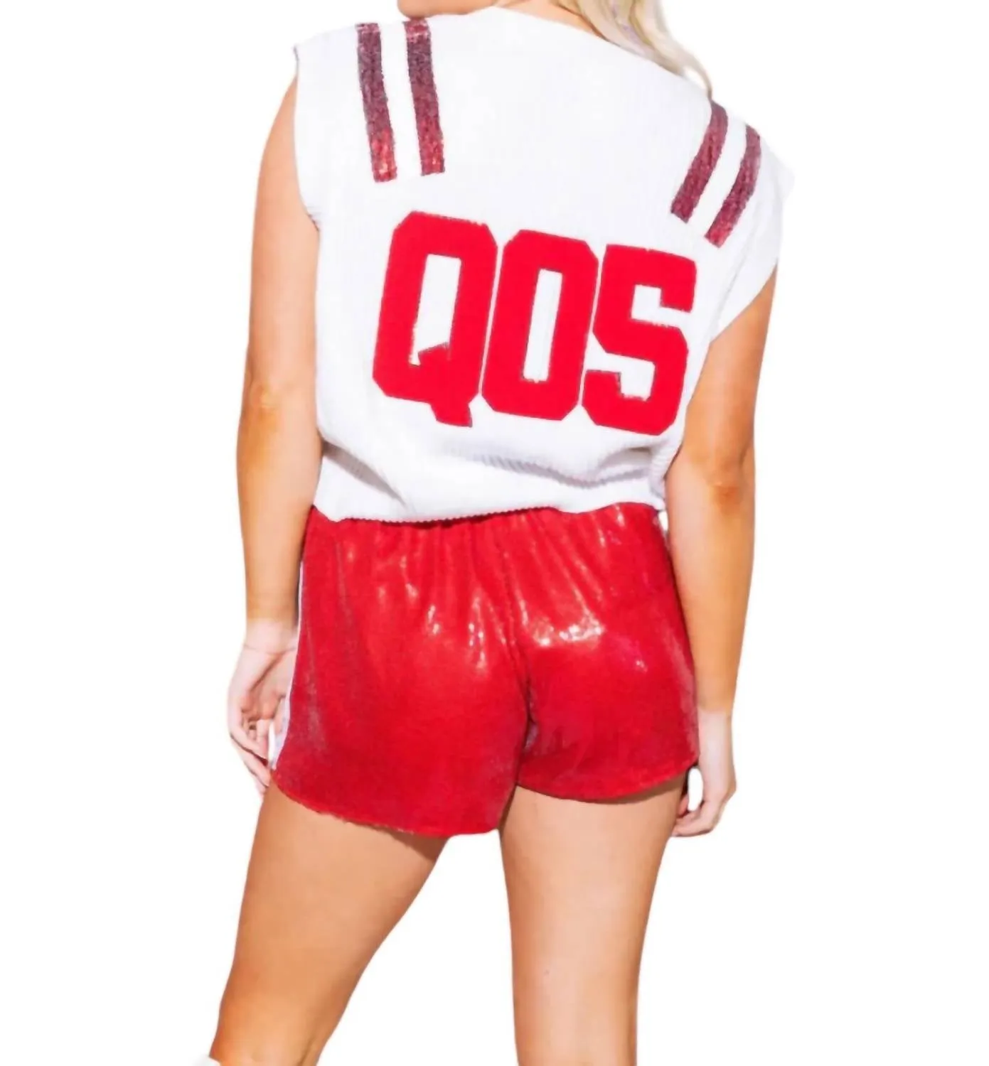 Team Sweater Vest In Crimson & White