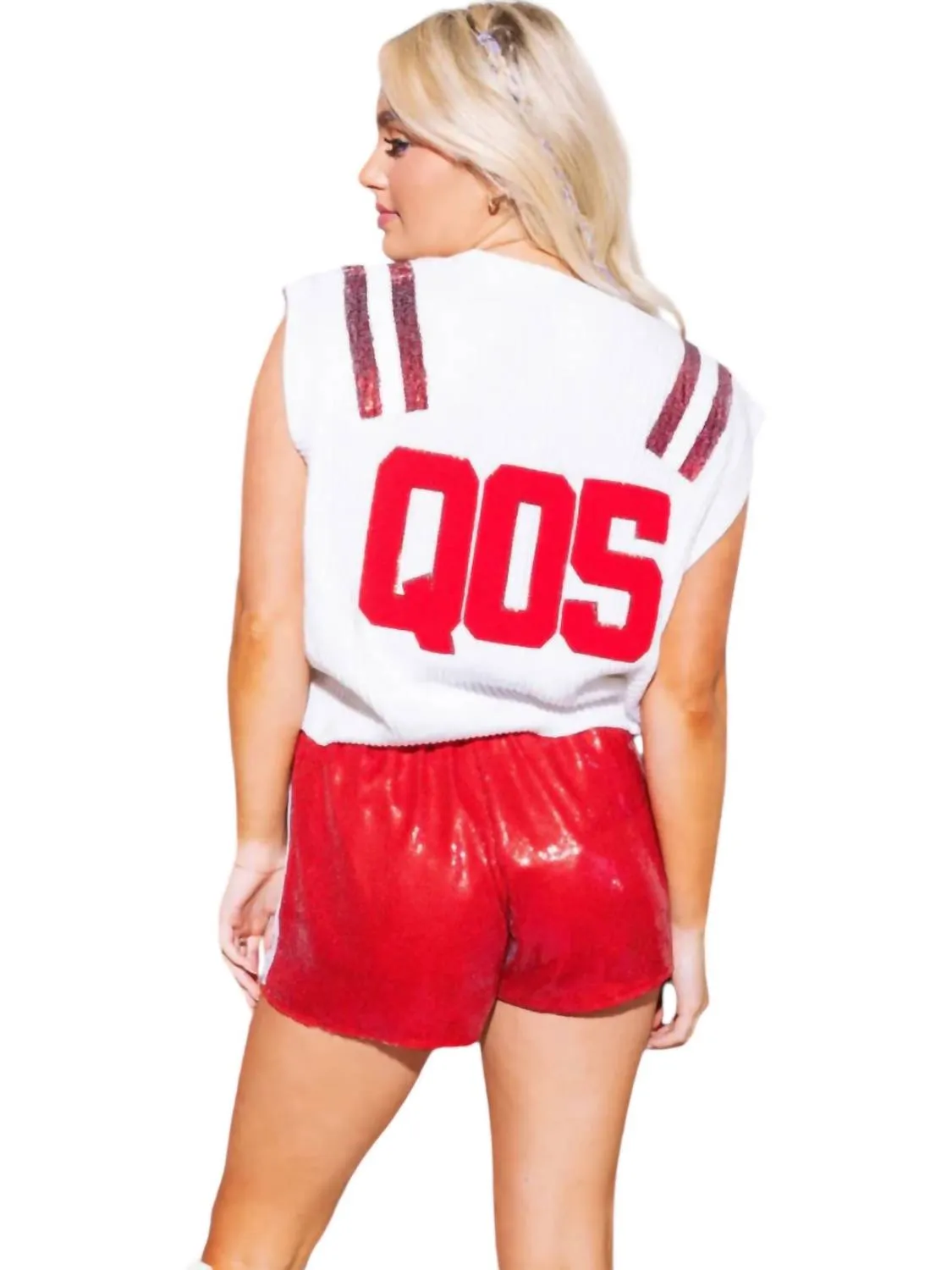 Team Sweater Vest In Crimson & White