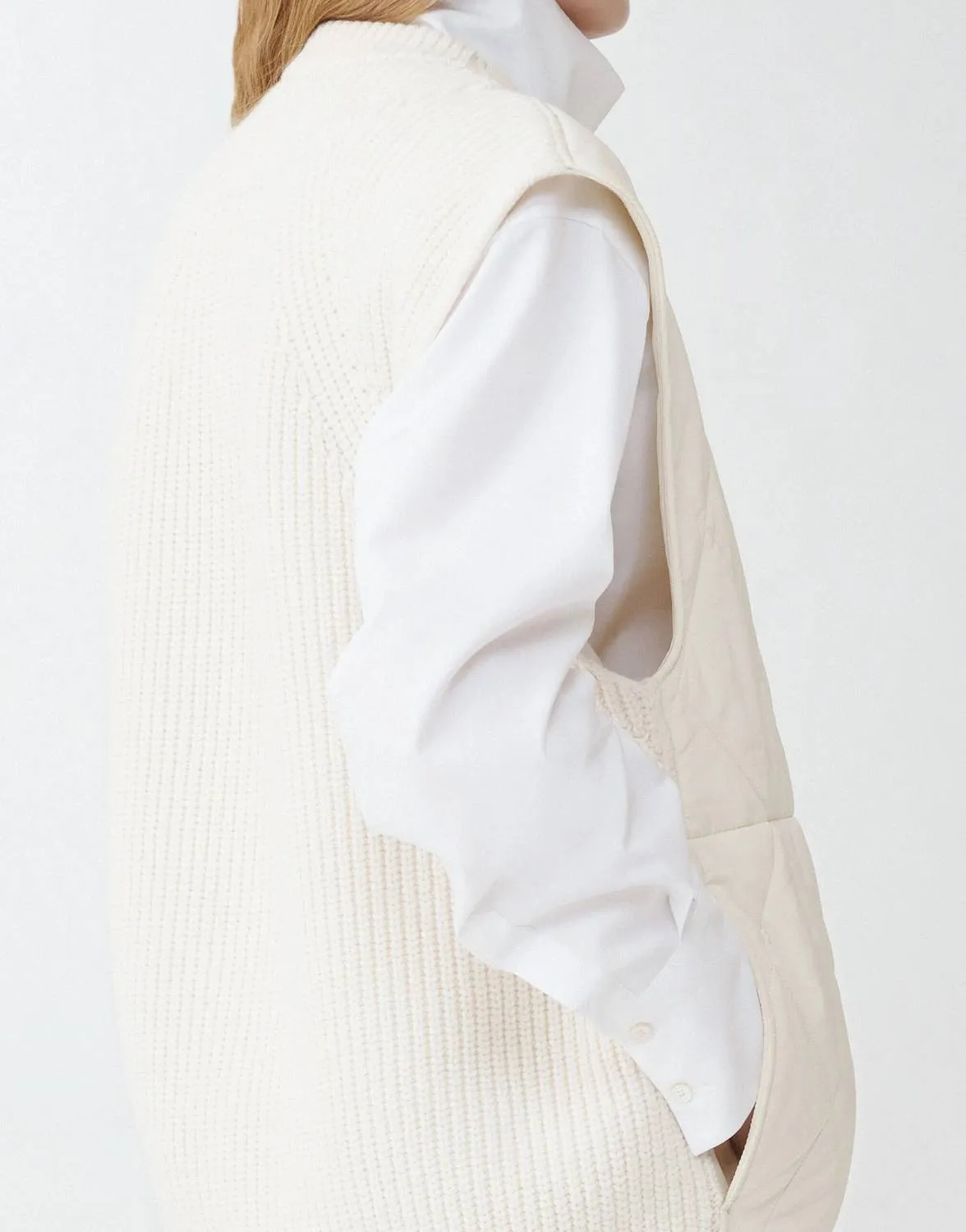 Technical Taffeta Gilet In Butter