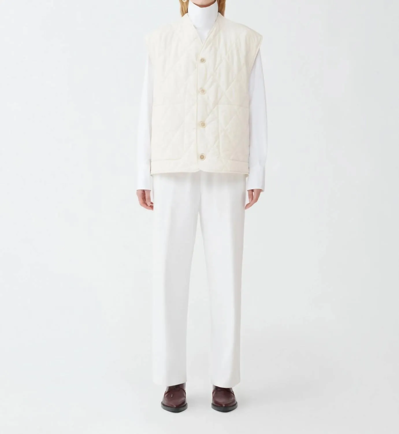 Technical Taffeta Gilet In Butter