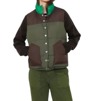 The Beckett Vest In Olive/chocolate/kelly Green