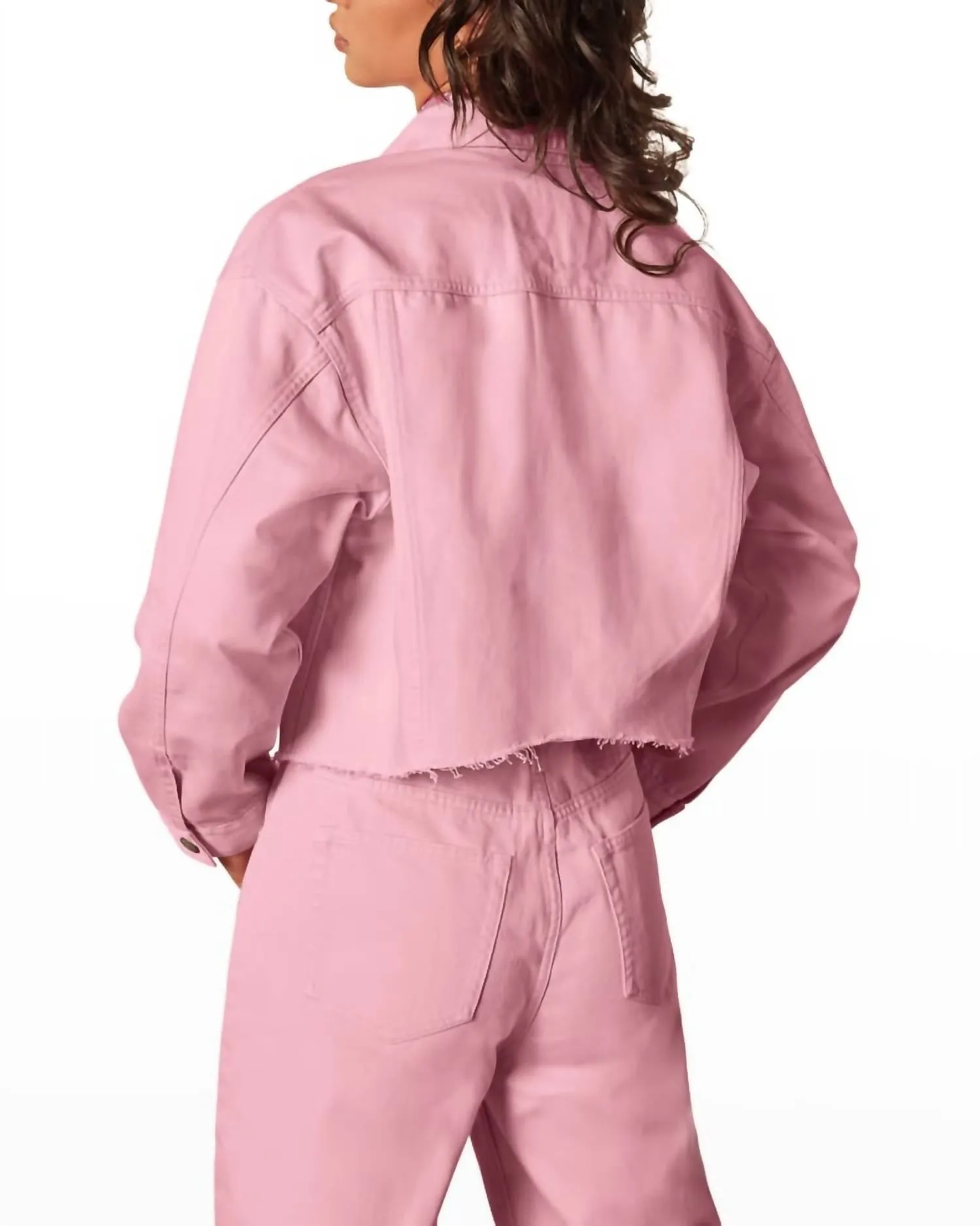 The Harvey Crop Jacket In Tickled Pink