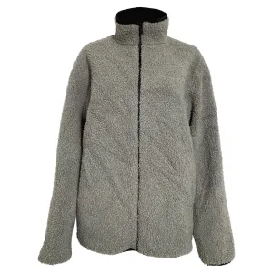 Theory Classon Zipped Fleece Jacket in Grey Polyester