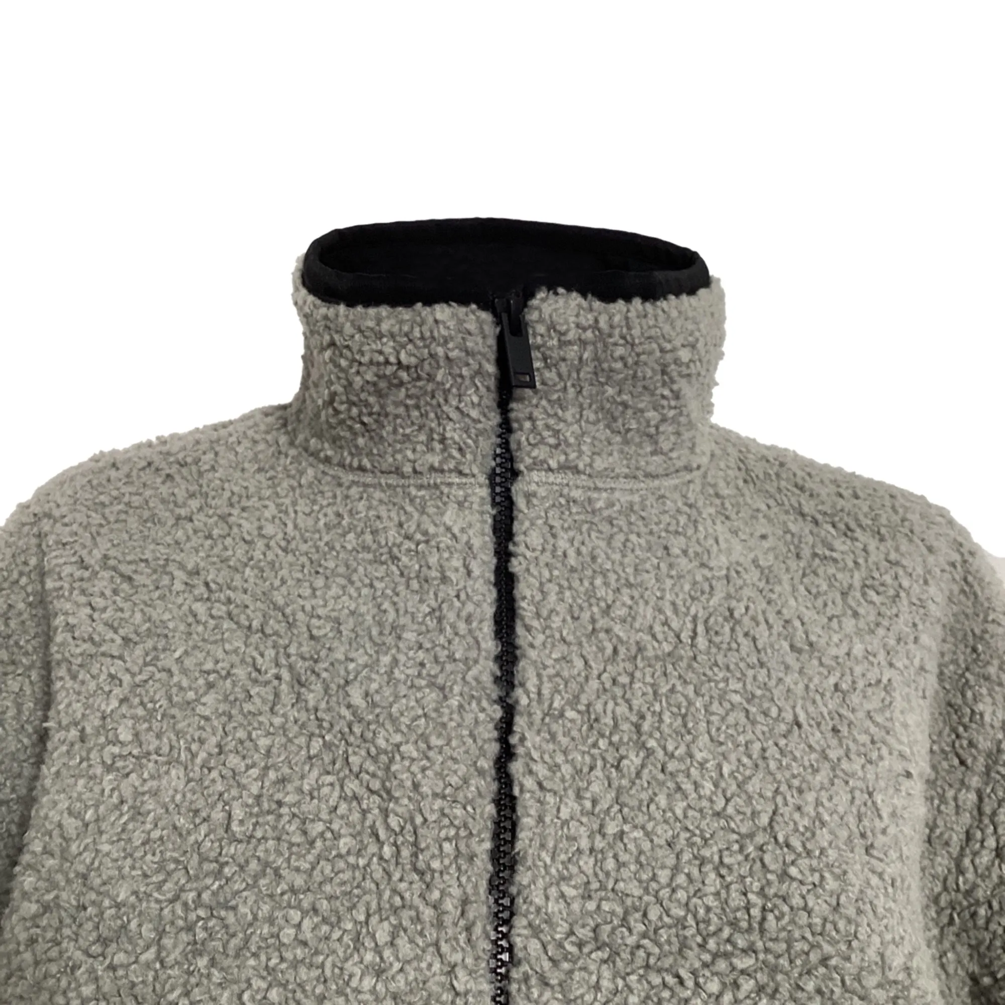 Theory Classon Zipped Fleece Jacket in Grey Polyester
