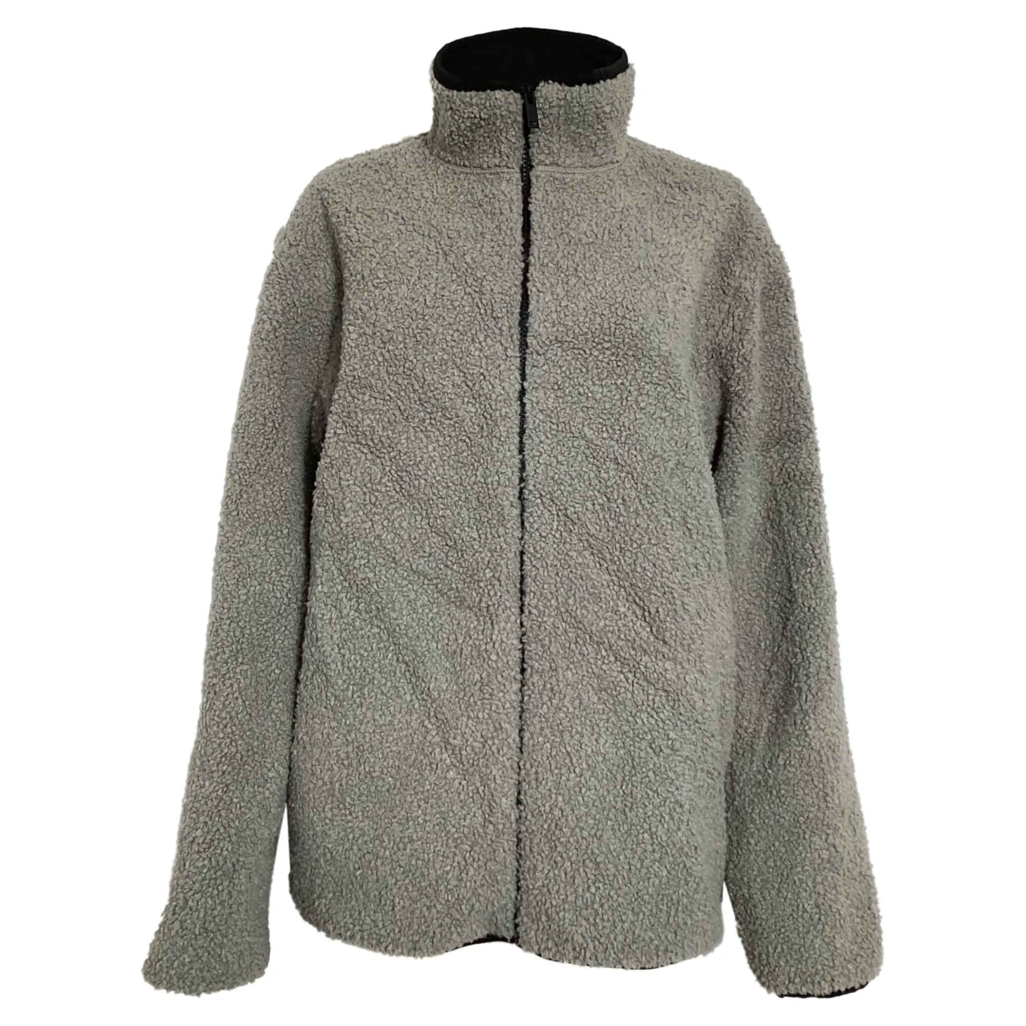 Theory Classon Zipped Fleece Jacket in Grey Polyester