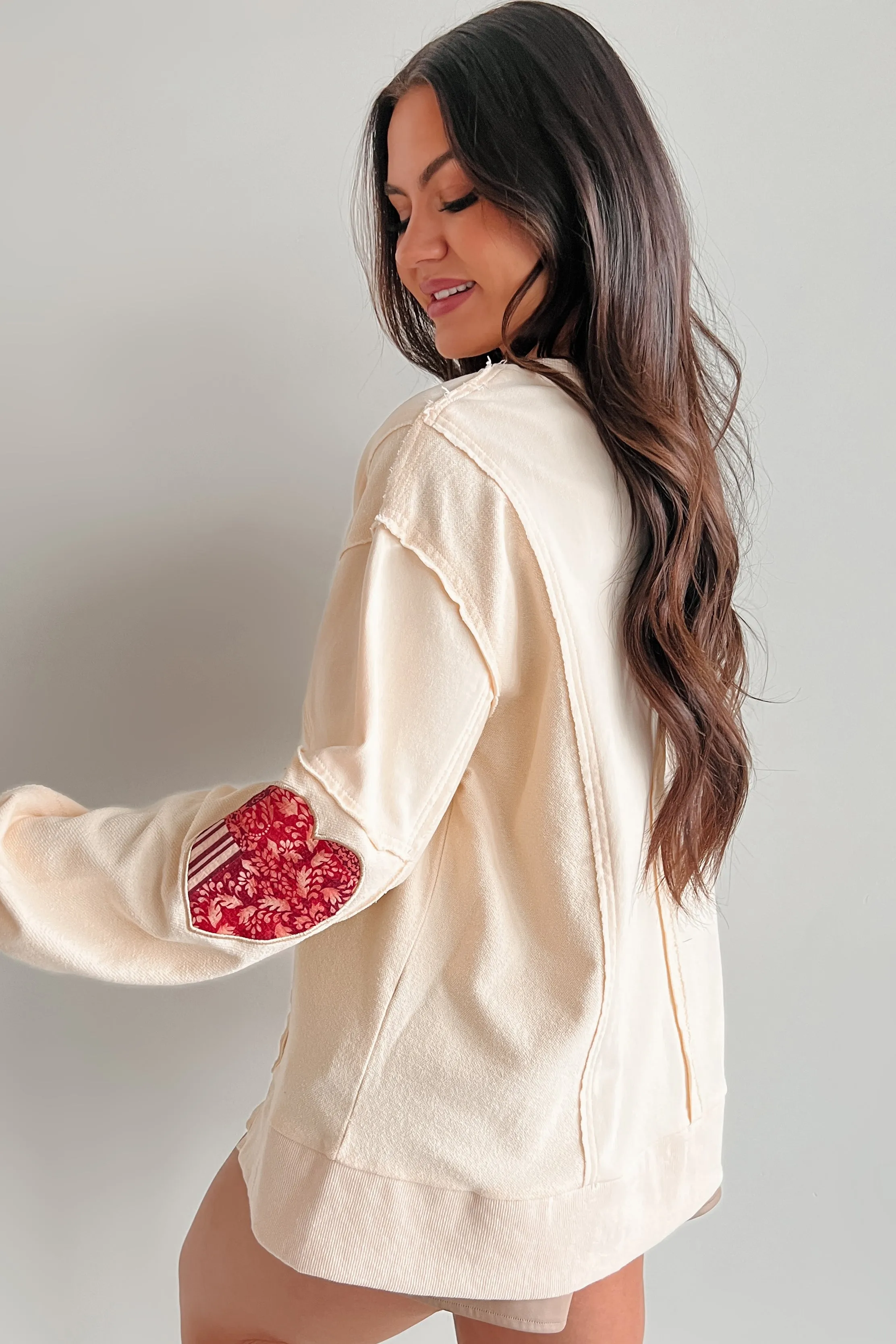 Those Are My Feelings Oversized Patchwork Top (Cream)