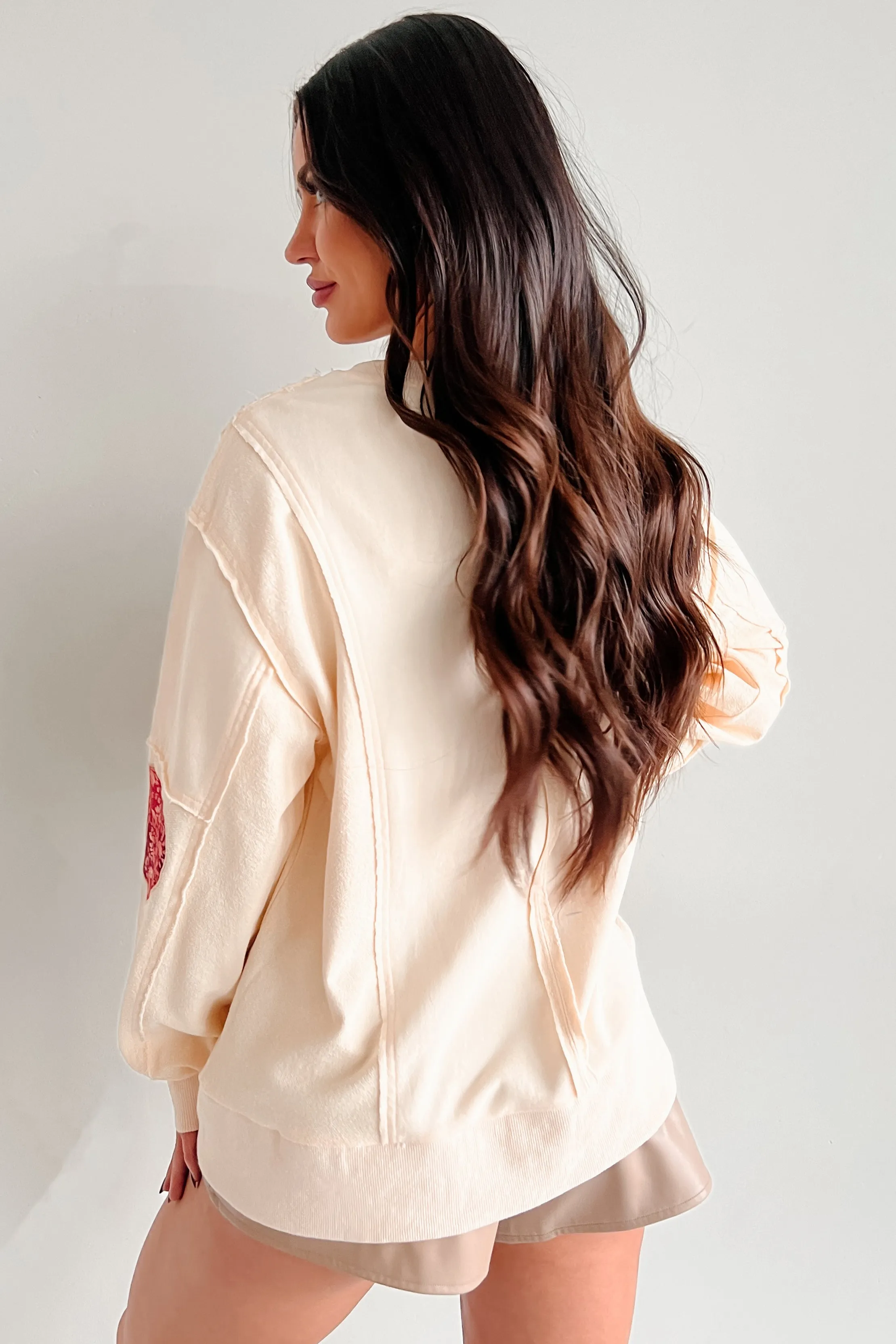 Those Are My Feelings Oversized Patchwork Top (Cream)