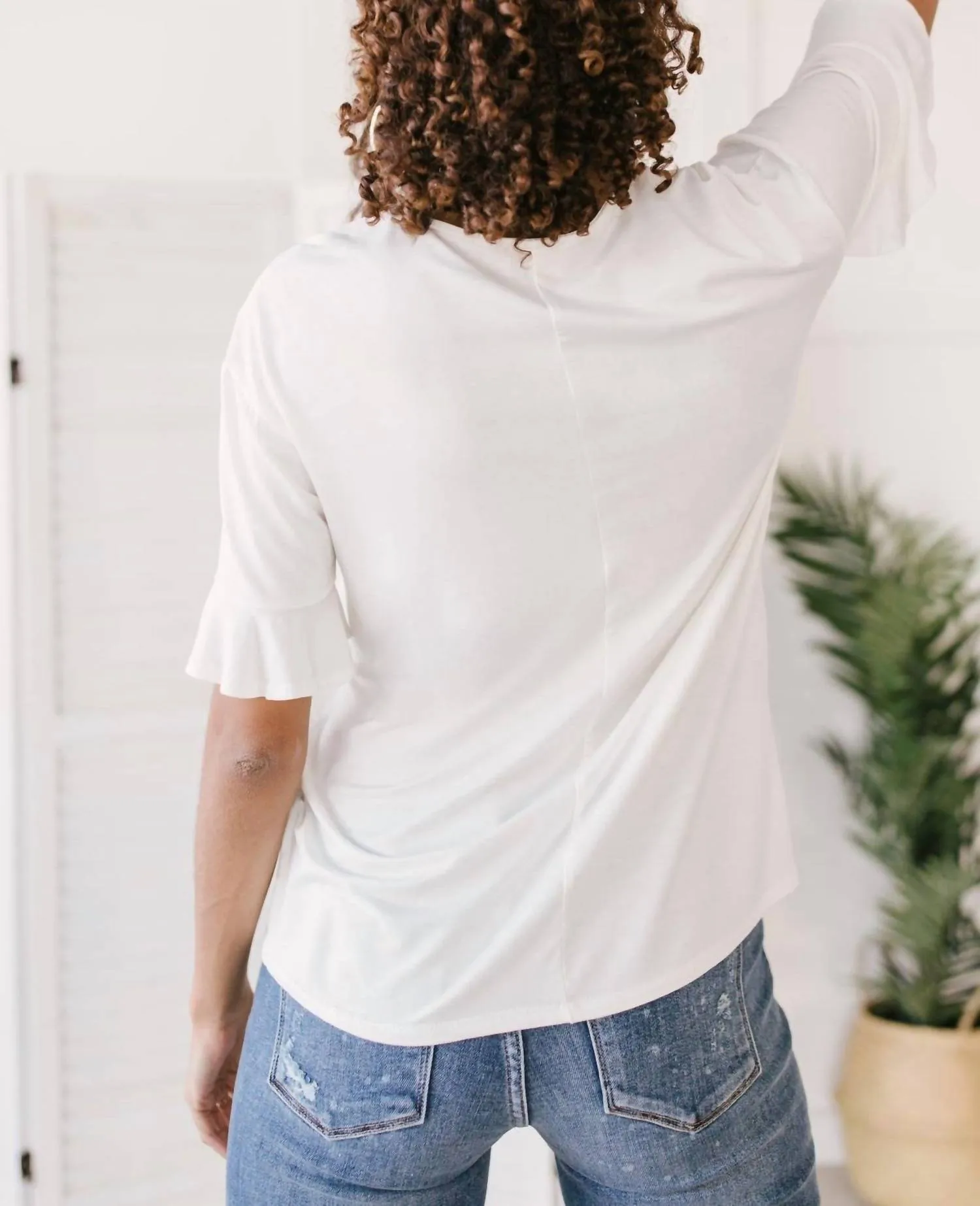 Unique Neckline Top In Ivory