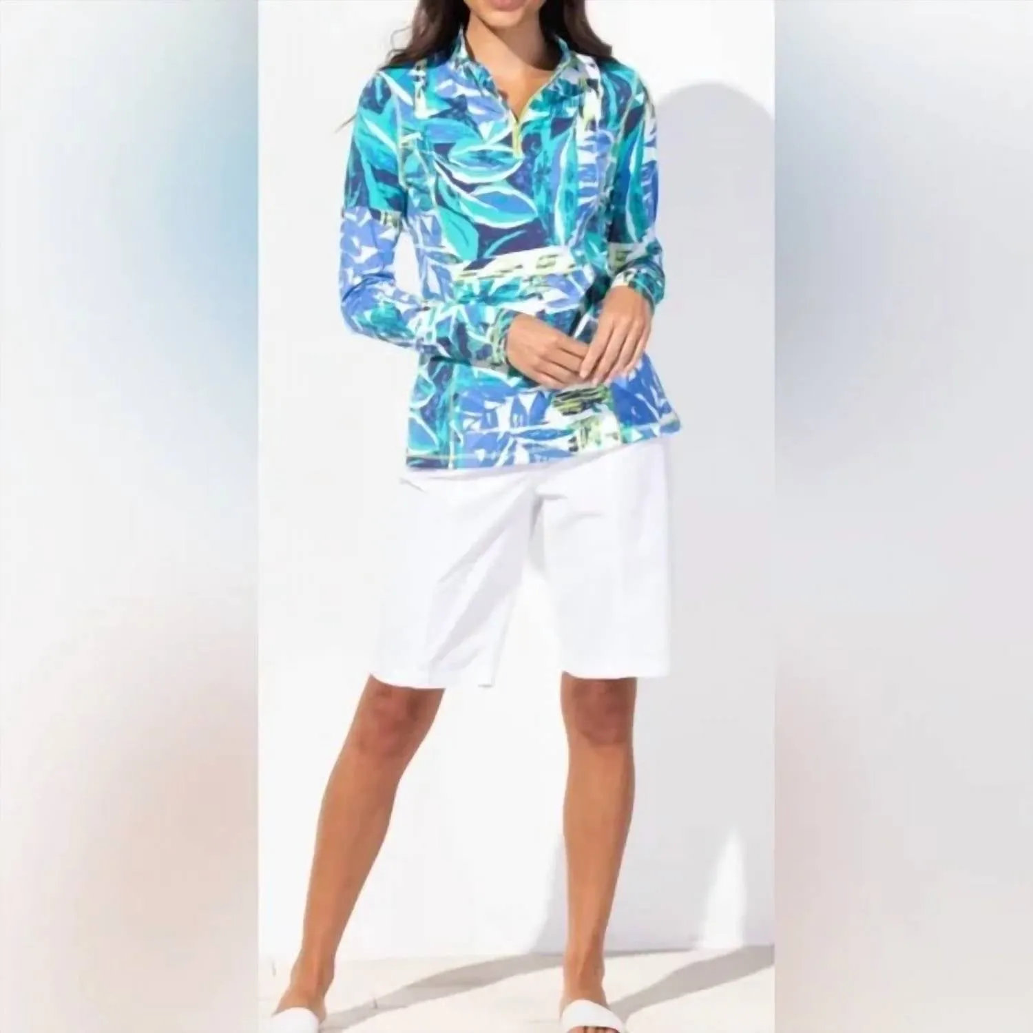 Upf Coverstretch Quarter Zip Pullover In Marina