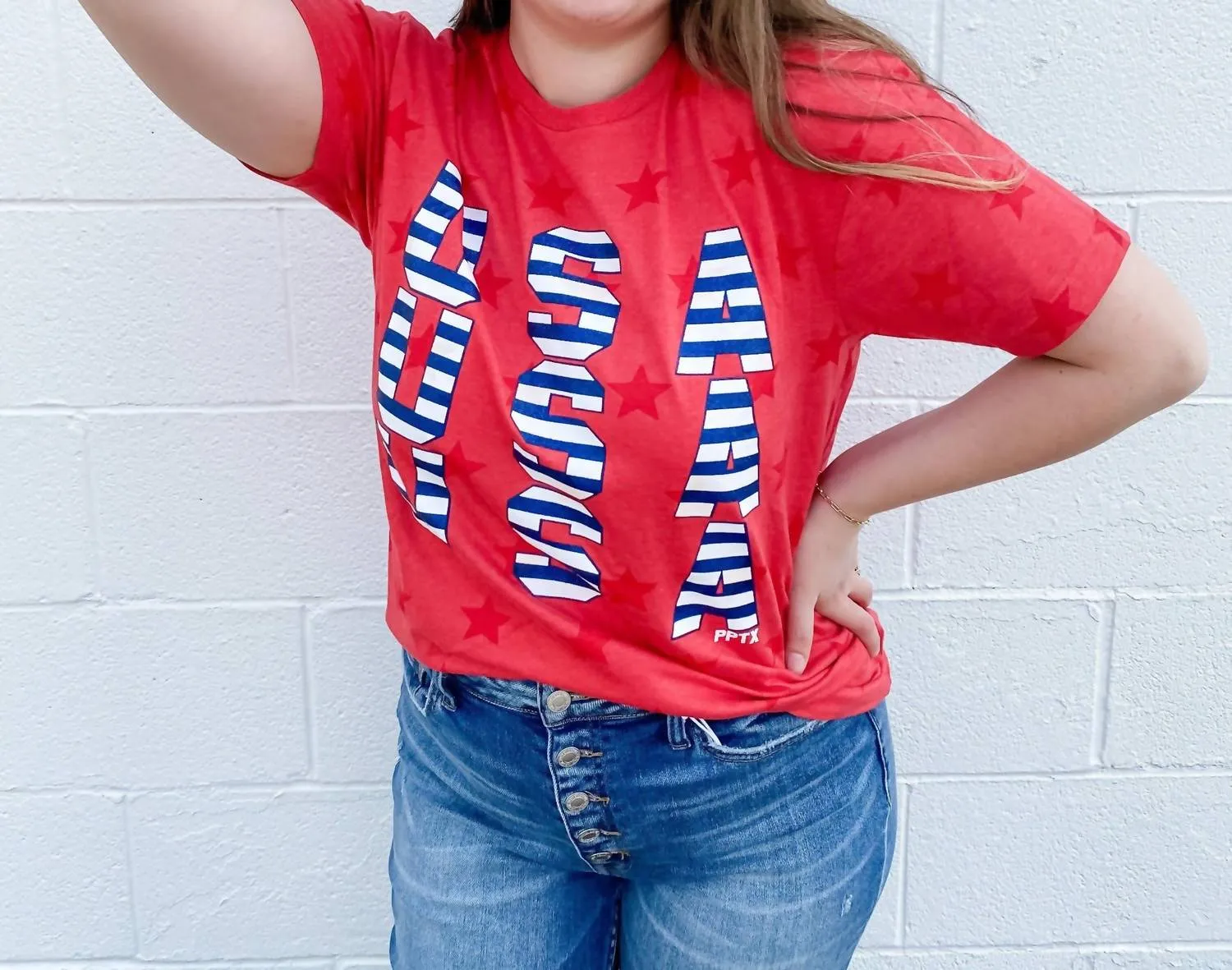 Usa Star Tee In Red