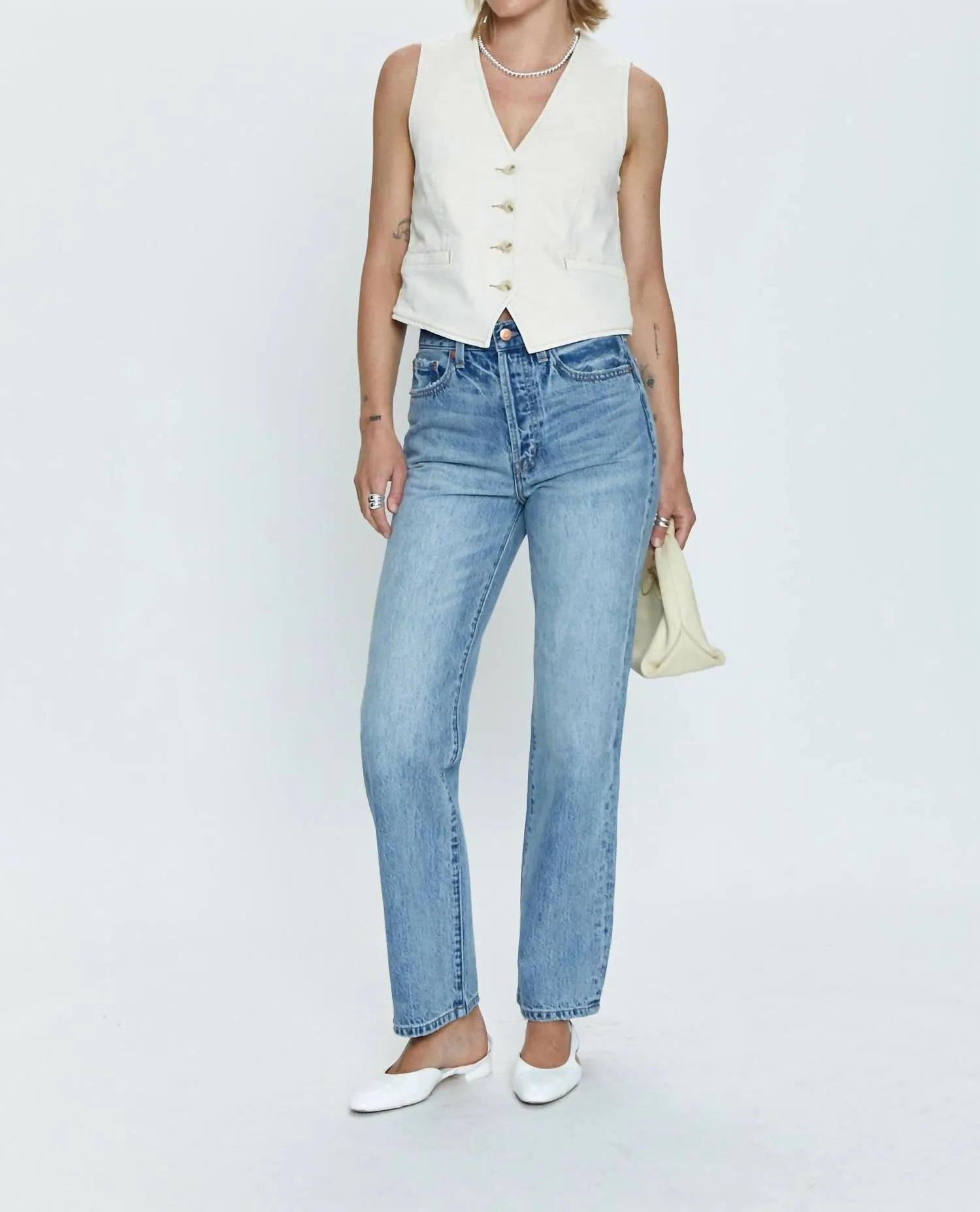 Vero Denim Ves In Ecru