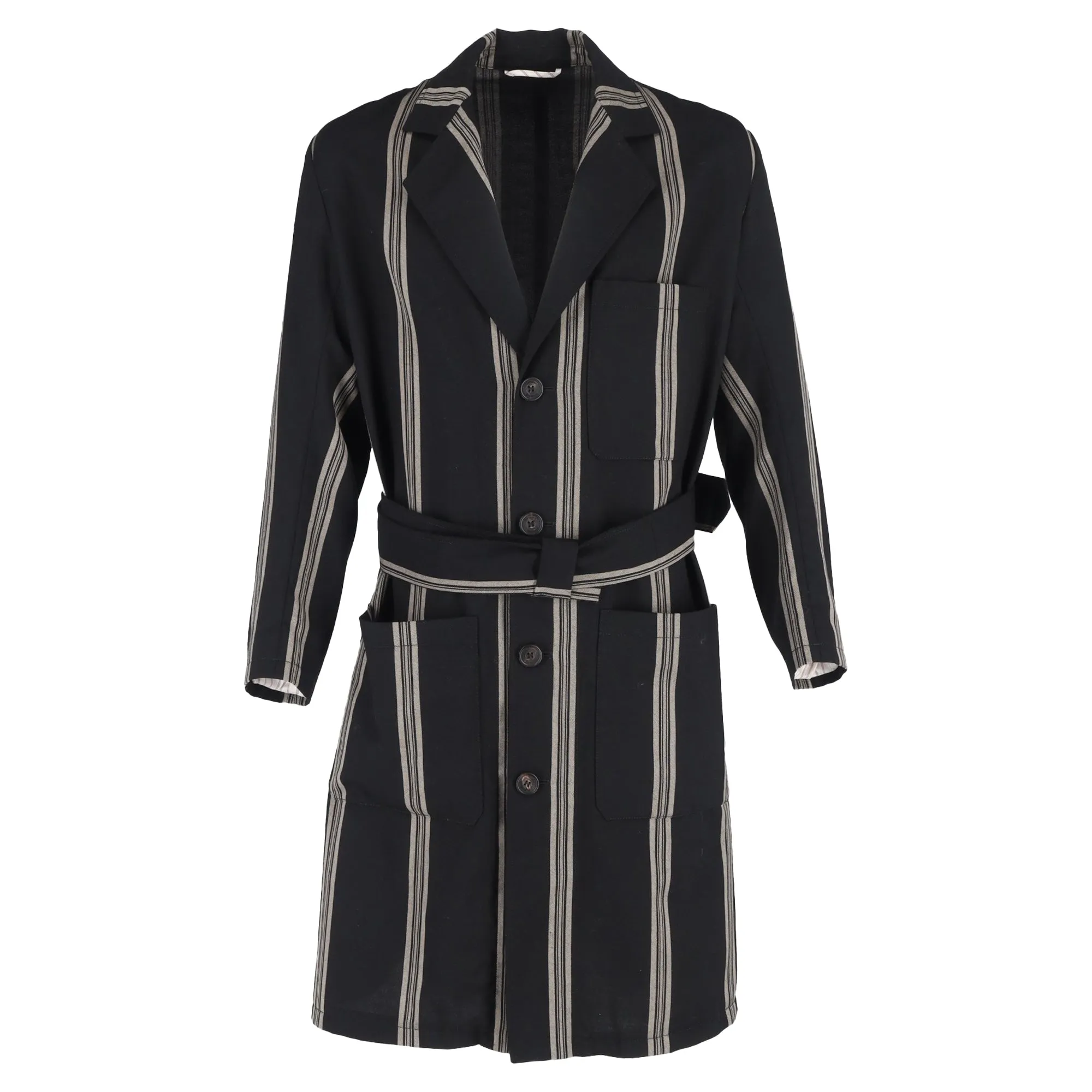 Vivienne Westwood Belted Striped Coat in Wool