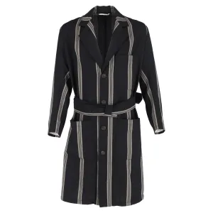 Vivienne Westwood Belted Striped Coat in Wool