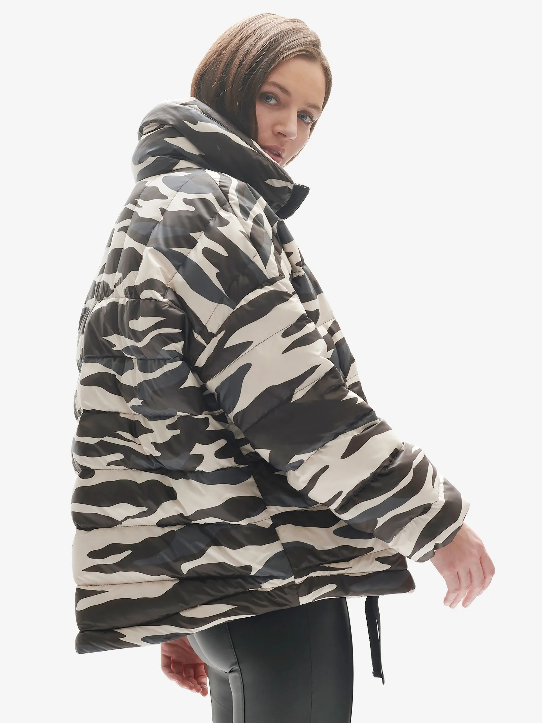 W DOWN HALF ZIP - Zebra