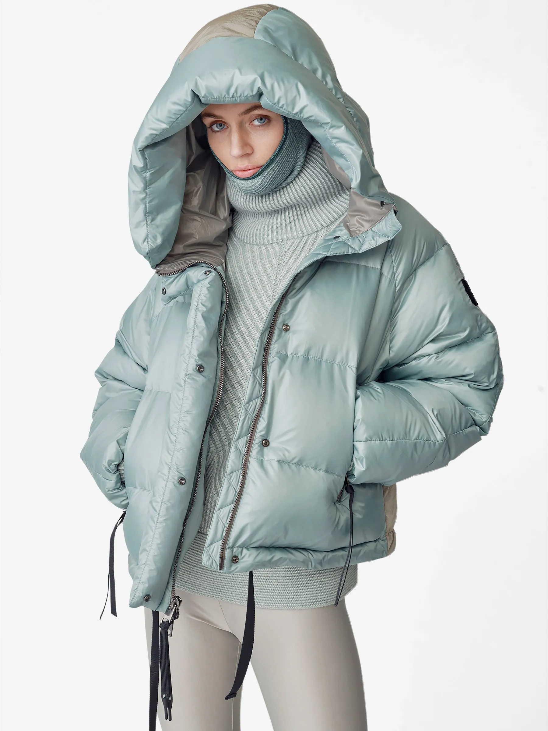 W SHORT DOWN PUFFER - Slate Gray
