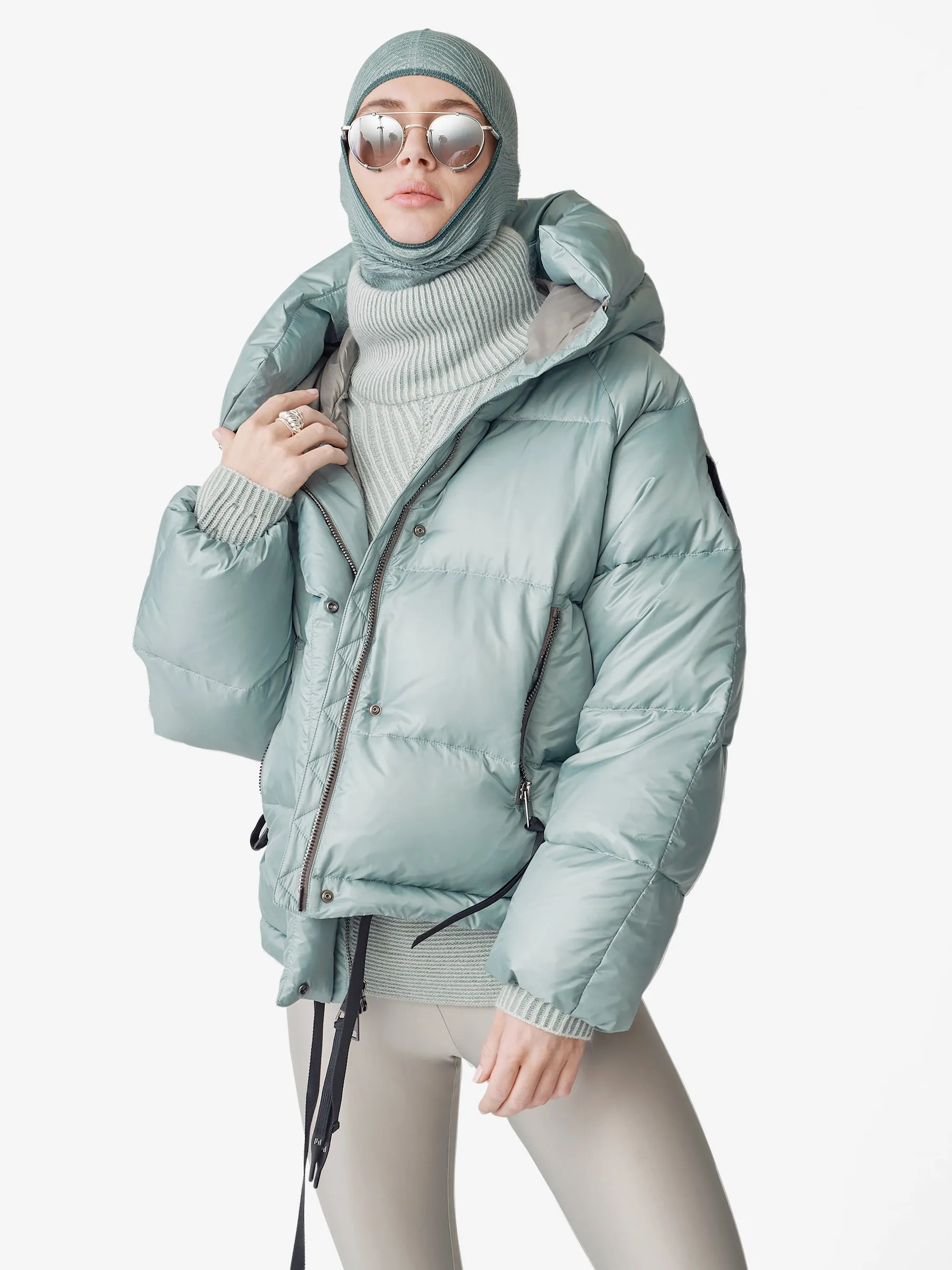 W SHORT DOWN PUFFER - Slate Gray