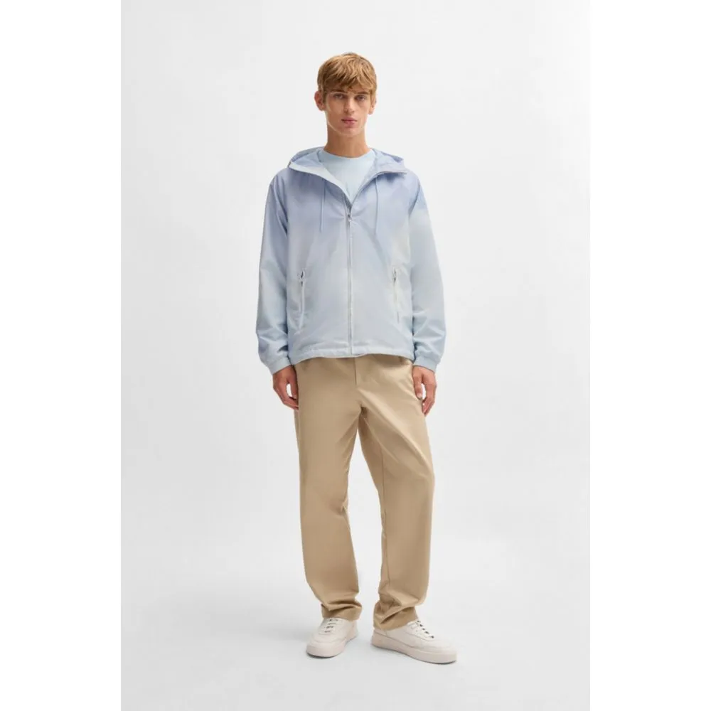 Water-repellent jacket with cloud artwork