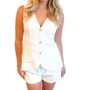 Western Lover Vest In White