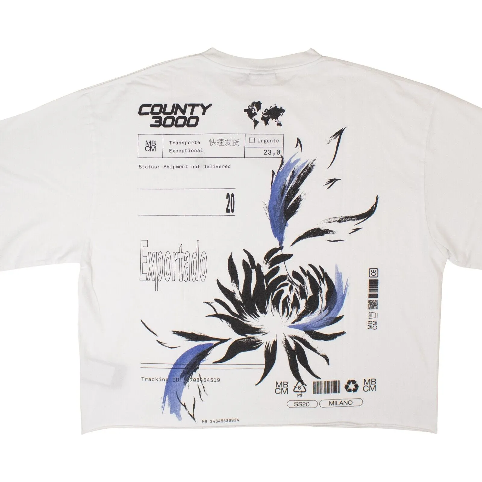 White Flower Shipping Over T-Shirt