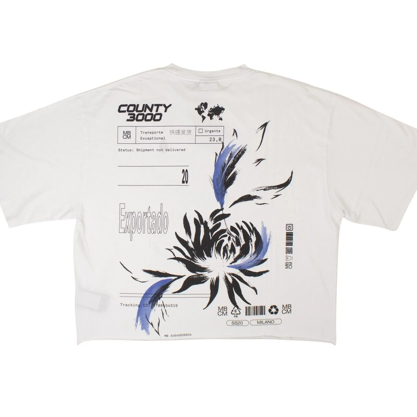 White Flower Shipping Over T-Shirt