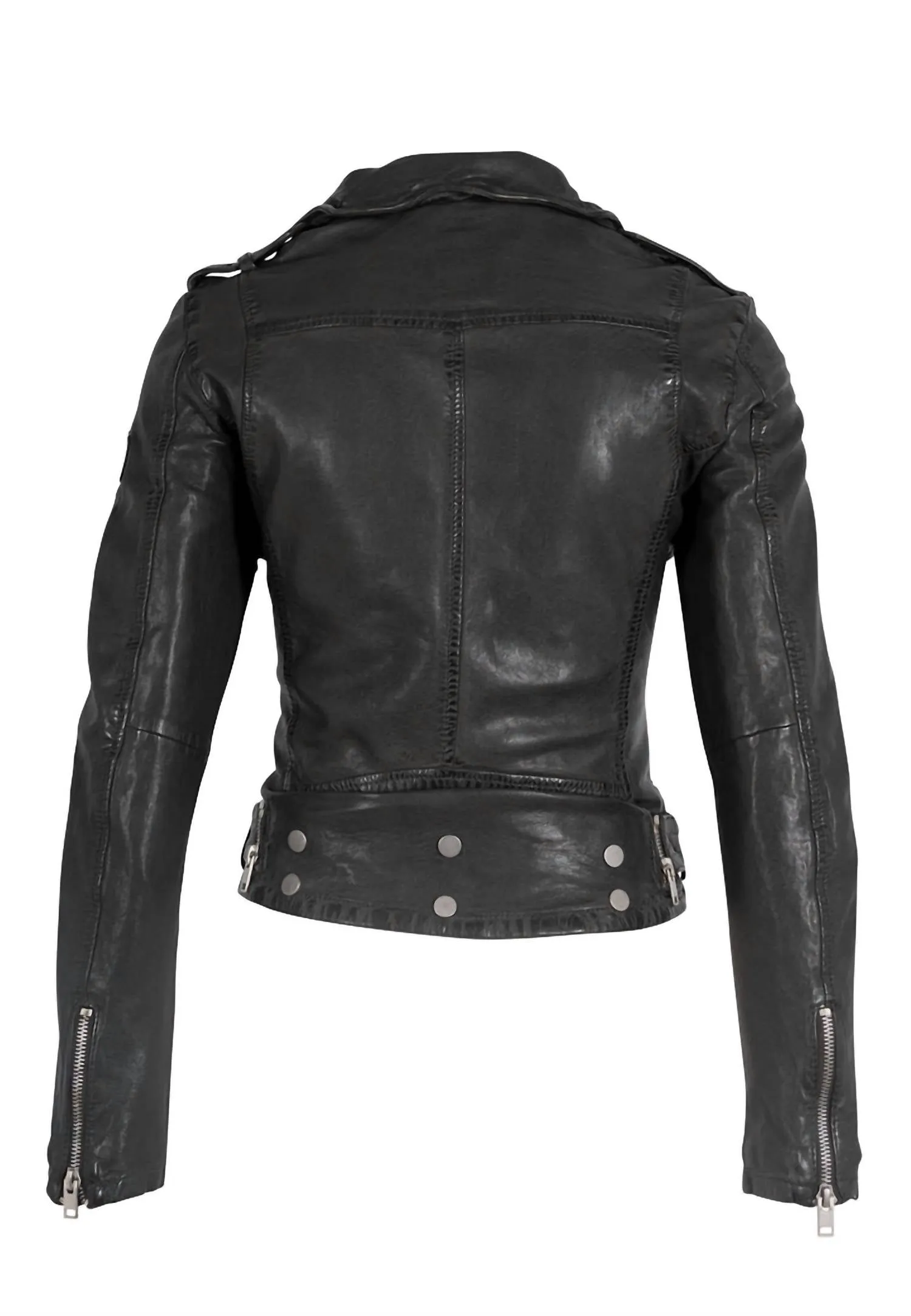 Wild 2 Rf Leather Jacket In Dark Green